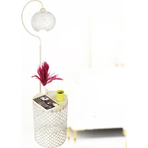 Venon Aydınlatma Lambader Sehpalı Tuğçe (Sinem Kafa) Krem Sarı Patine