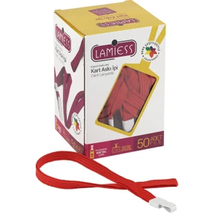 Kart Askı İpi Plastik Kancalı Kırmızı 50'Li