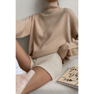 Mad Girls Bej Balıkçı Yaka Kazak MG1252