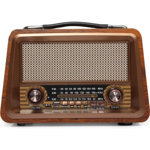 Bayındır Elektronik Gerçek Ahşap Eskitme Bluetooth Hoparlör Mp3 Çalar Müzik Kutusu Nostaljik Radyo