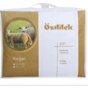Yün Çift Kişilik Beyaz Yorgan 195X215