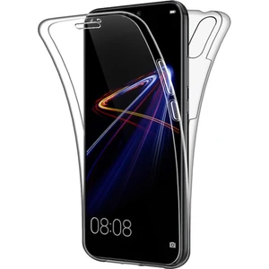 Huawei P20 Lite 360 Derece Kılıf Kristal Silikon Şeffaf Ön Arka