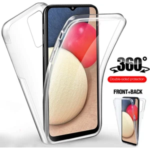 Samsung Galaxy A02S Kılıf 360 Şeffaf Ön Arka Korumalı Silikon