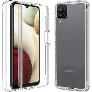 Samsung Galaxy A12 360 Kılıf Şeffaf Ön Arka Korumalı Silikon