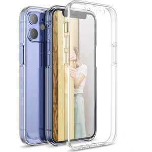 Apple iPhone 12 Mini ( 5.4 Inç ) 360 Kılıf Şeffaf Ön Arka Silikon