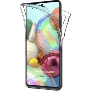 Samsung Galaxy A71 360 Kılıf Şeffaf Ön Arka Silikon