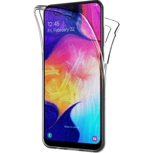 Samsung Galaxy A50 360 Derece Kılıf Silikon Şeffaf Ön Arka