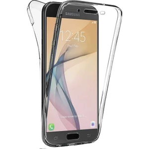 Samsung Galaxy J7 Prime  360 Derece Kılıf Şeffaf Silikon Ön Arka
