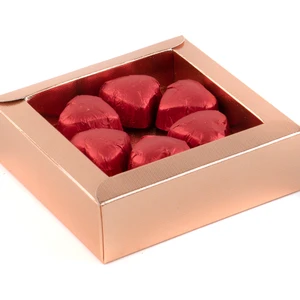 Fıstıklı Kalp Çikolata Kırmızı - Küçük Kurumsal Kutu - Rose