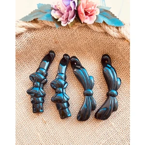 Yeşim Aksesuar Siyah Renk Orta Boy Muz Toka 4 Adet