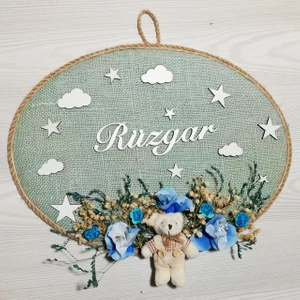 Lora Davet Erkek Bebek Kapı Süsü, Hastane Kapı Süsü, Duvar Süsü (1 Adet) Mavi - 36202