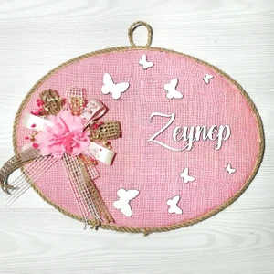 Lora Davet Kız Bebek Kapı Süsü, Hastane Kapı Süsü, Duvar Süsü (1 Adet) Pembe - 36207
