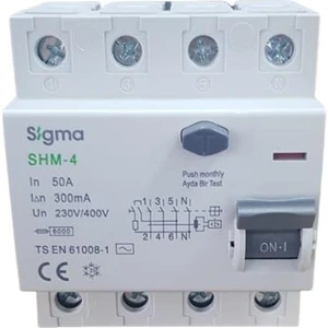4X50A 300MA Kaçak Akım Rölesi Sigma
