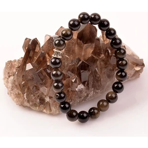 Taş Sandığı Obsidyen Taşı Bileklik - 8 mm Rainbow Obsidyen