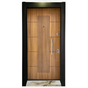 Çelik Kapı, Tırnaklı Çelik Kapı, Daire Kapısı, Ahşap Desenli Çelik Kapı Sol Açılım