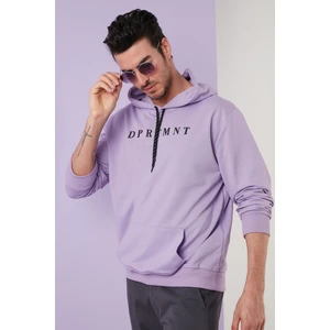Slim Fit Baskılı Kapüşonlu Kanguru Cepli Pamuklu Sweat Erkek Sweat 5414017