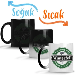 Baskı Dükkanı Game Of Thrones Winterfell Beer Sihirli Kupa Bardak Porselen