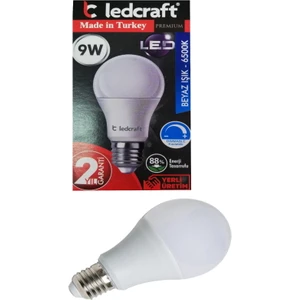 Sanec 9W Beyaz LED Ampul E27 Normal Duylu