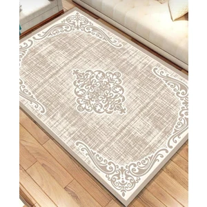 Yıldızhanem 4m² ve 6m² Kahverengi Osmanlı Süngerli Lastikli Kaymaz Yıkanabilir Dijital Baskılı Halı Örtüsü