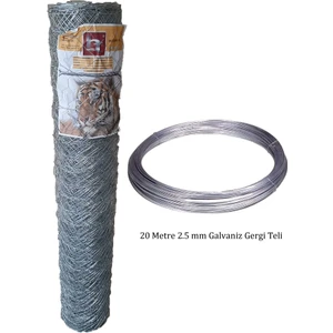 - Bahçe Tel Örgü + Gerdirme Teli 2'li Seti 1.50 x 20 Metre