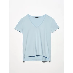 3470 V Yaka Basic T-Shirt-Bebe Mavi