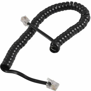 Telefon Spiral Kordon Kablo Siyah 4p/4c