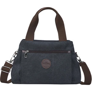 Bayan Vintage Orta Kanvas Omuz Çantası Messenger Cüzdan (Yurt Dışından)