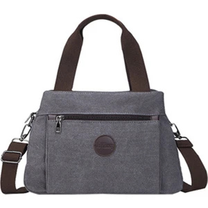 Bayan Vintage Orta Kanvas Omuz Çantası Messenger Cüzdan (Yurt Dışından)