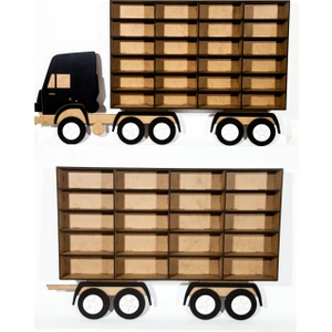 Ahşap 3 mm  Mdf Hot Wheels  Oyuncak Araba  Için Kamyon Standı Duvar Rafı