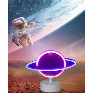 Dekoratif Gezegen Saturn LED Lamba Renkli Planet Neon LED Işık