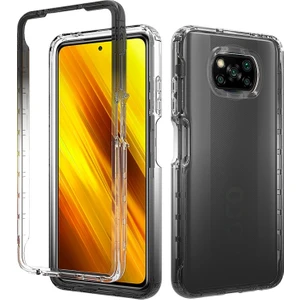 Xiaomi Poco X3 Pro Için Çift Taraflı Ayrılabilir 2'si 1 Arada Tpu + Pc Telefon Kılıfı - Siyah (Yurt Dışından)
