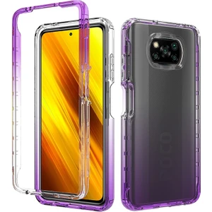 Xiaomi Poco X3 Pro Için Çift Taraflı Ayrılabilir 2'si 1 Arada Tpu + Pc Telefon Kılıfı - Mor (Yurt Dışından)