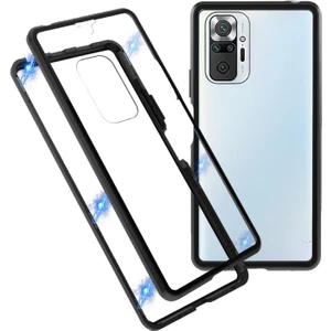 Xiaomi Redmi Note 10 Pro 4g/note 10 Pro Max Için Metal Çerçeve + Çift Taraflı Temperli Cam Telefon Kılıfı - Siyah (Yurt Dışından)