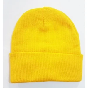 Sarı Basic Bere Düz Bere Unisex