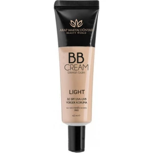Arap Makyaj Dünyası BB Krem Light 40 ml – Tüm Cilt Tipleri İçin Ton Eşitleyici, SPF30 Güneş Korumalı