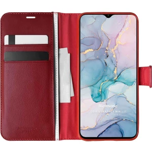 General Mobile Gm 22 Kılıf Delux Leather Wallet Kırmızı