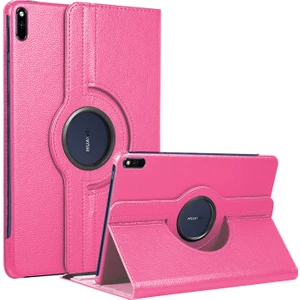 Huawei Matepad 11 Kılıf 360 Rotating Stand Deri Pembe