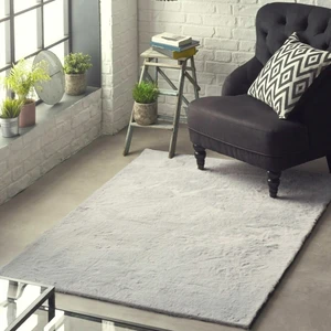 Rex Tavşanı Dekoratif Post Peluş Halı Gri (Tüy Yüksekliği 22 Mm)