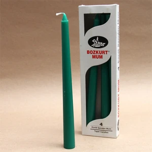 Bozkurt Mum Yeşil Konik Şamdan Mumu 4 Adet