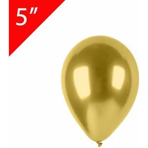 Patladı Gitti 5 Inç Krom Gold Mini Balon 10 Adet