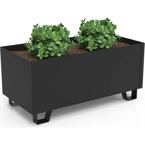 WUGGE Ayaklı Metal Saksı Siyah Büyük Boy Iç ve Dış Mekan 19*22*40 201-00013