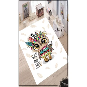 Esta Halı Baykuş Desenli Çocuk Odası Halısı (Makinada Yıkanabilir Kaymaz Dot Taban) - ES1121