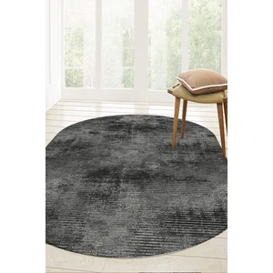 Esta Halı Düz Antrasit Gri Oval Halı (Makinada Yıkanabilir Kaymaz Dot Taban) - ES1133
