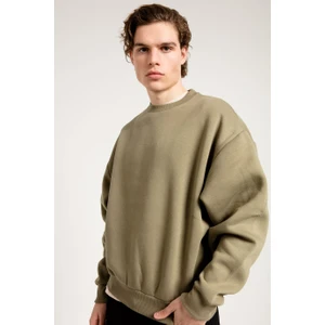 Jahr Marc Basic Oversize Haki Erkek Sweatshirt