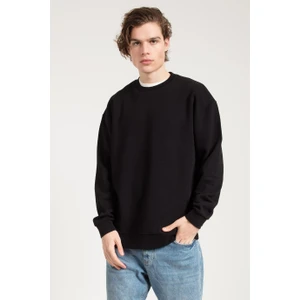 Jahr Marc Asit Yıkamalı Siyah Oversize Erkek Sweatshirt