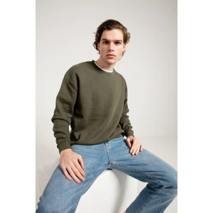 Jahr Marc Oversize Asit Yıkamalı Haki Erkek Sweatshirt