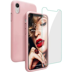Apple iphone 7 Plus 8 Plus Içi Kadife Soft Lansman Silikon Telefon Kılıfı - Ekran Koruyucu Hediye Pembe Pembe