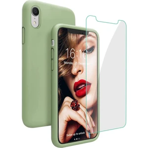 Apple iphone 7 Plus 8 Plus Içi Kadife Soft Lansman Silikon Telefon Kılıfı - Ekran Koruyucu Hediye Yeşil Yeşil
