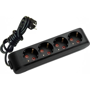 ML-90133403 Multi-Let 4lü Priz Çocuk Korumalı Topraklı Klemensli 3 Metre Kablolu Siyah Grup Priz