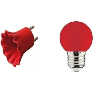Kırmızı 1 Watt LED Gece Lambası Ampul+ Duylu Fiş